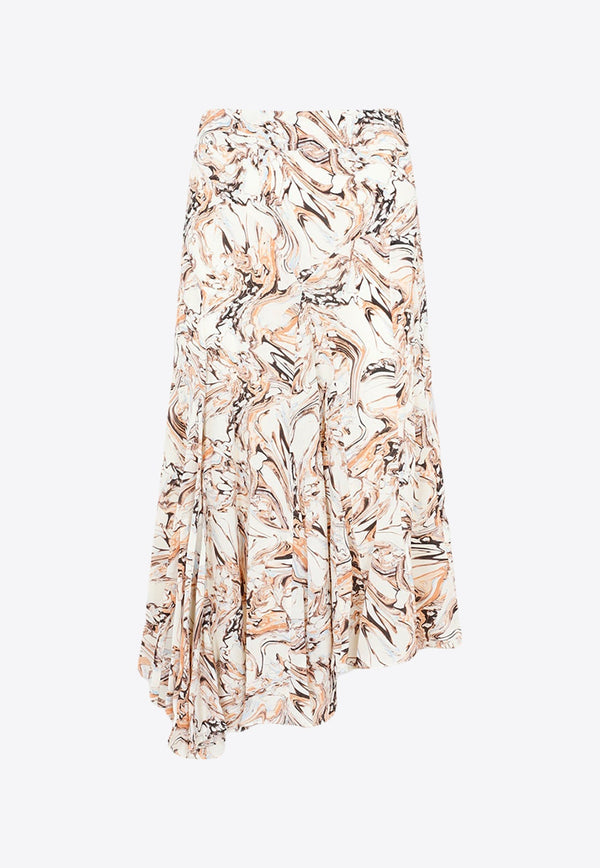 Toscane Asymmetric Midi Skirt in Silk