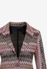 Lamé Chevron Knit Blazer