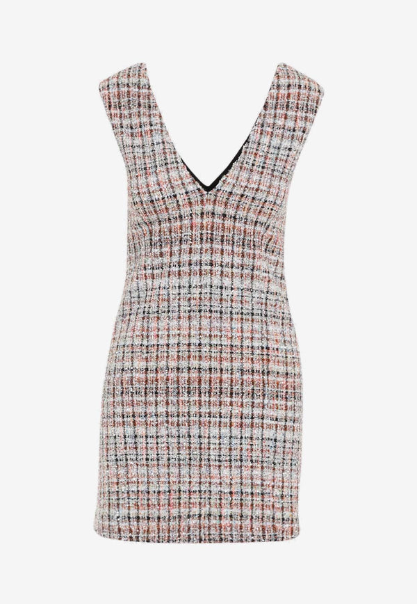 Bouclé Checkered Mini Dress