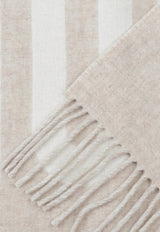 Logo Wool Fringed Scarf