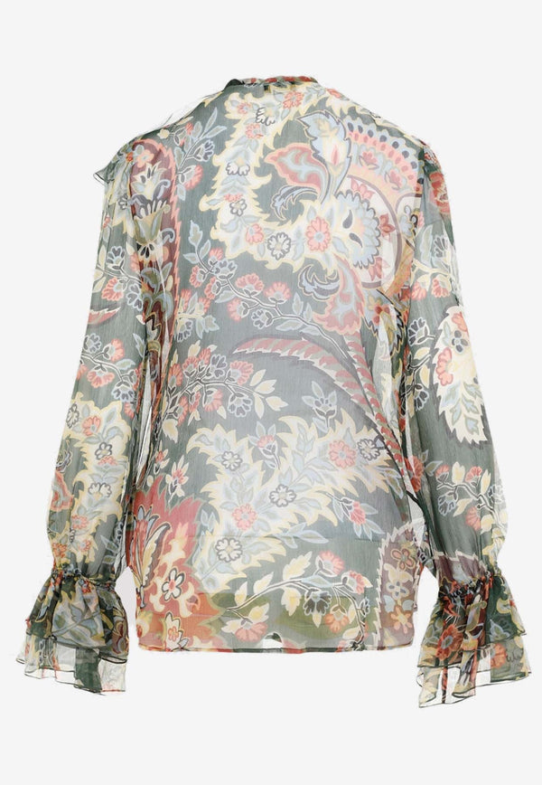 Paisley Print Chiffon Shirt