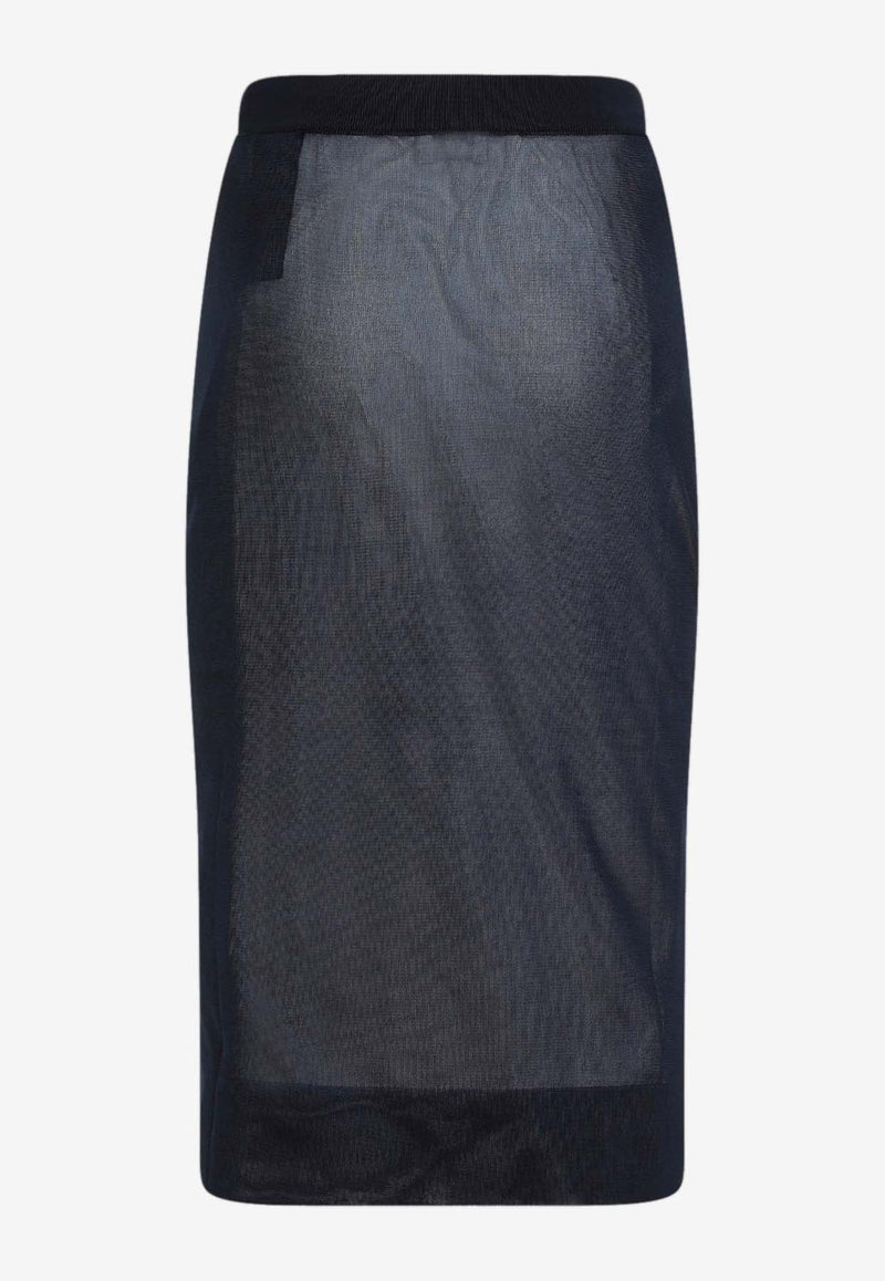 High-Rise Pencil Midi Skirt