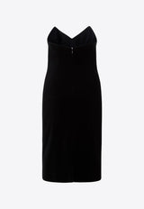 Strapless Velvet Midi Dress