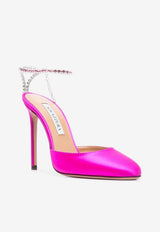 Ice 105 Satin Pumps with Crystal-Embellished Strap