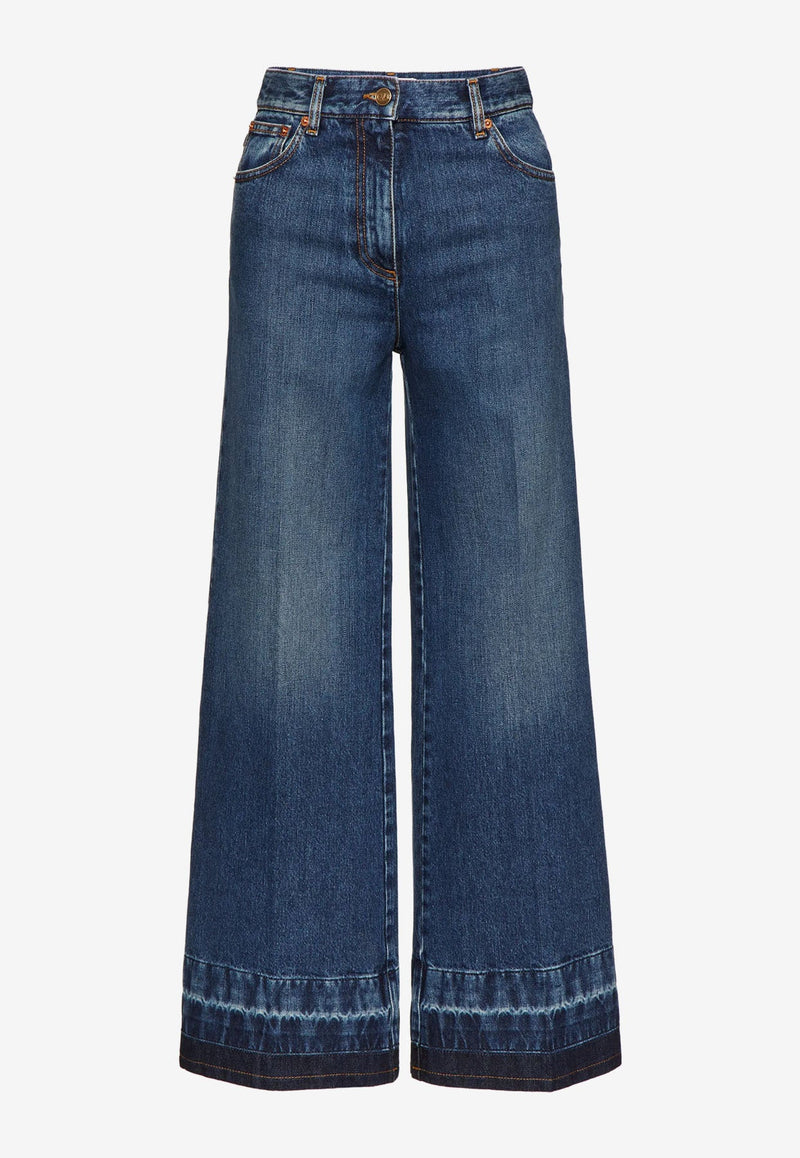 Washed Wide-Leg Jeans