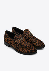 Leopard Print Pony-Effect Loafers