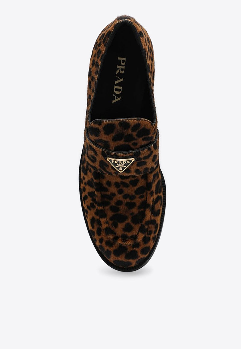 Leopard Print Pony-Effect Loafers