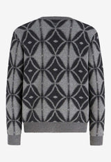 Geometric Pattern Wool Cardigan