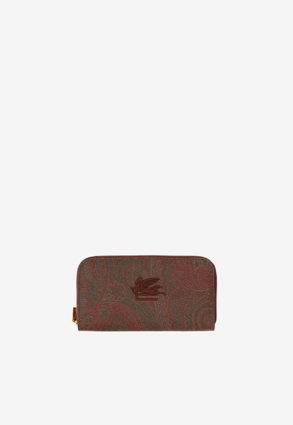 Paisley Jacquard Zip-Around Wallet