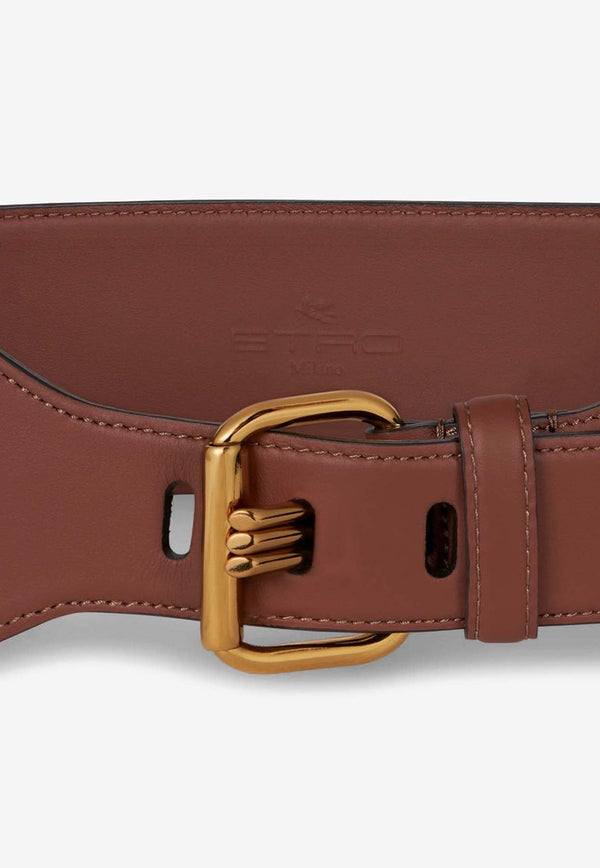 Logo Buckle Leather Belt