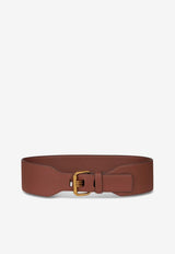 Logo Buckle Leather Belt