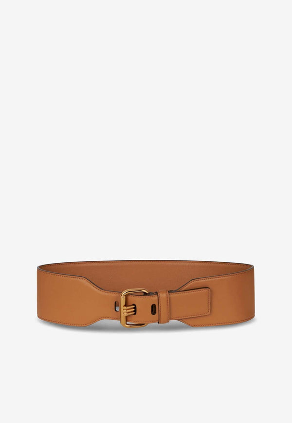 Logo Buckle Leather Belt