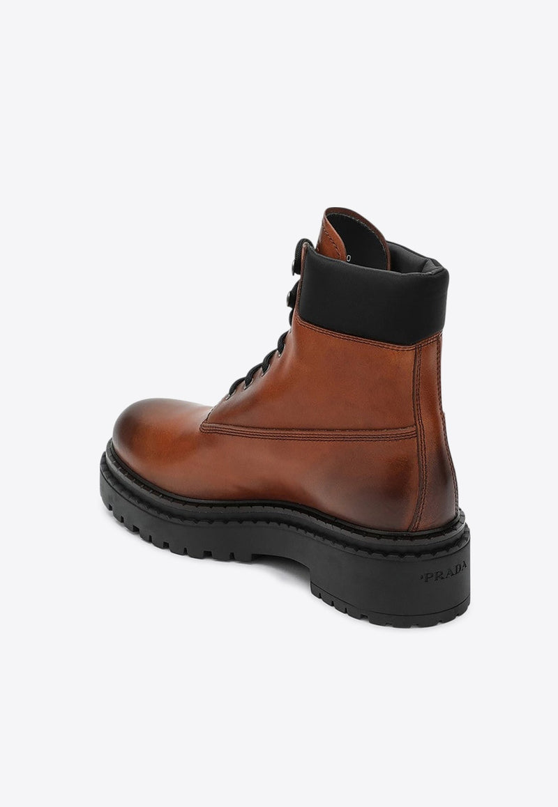 Leather and Re-Nylon Ankle Boots