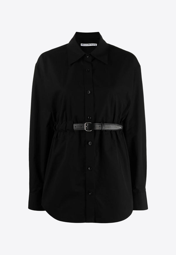 Button Down Belted Shirt