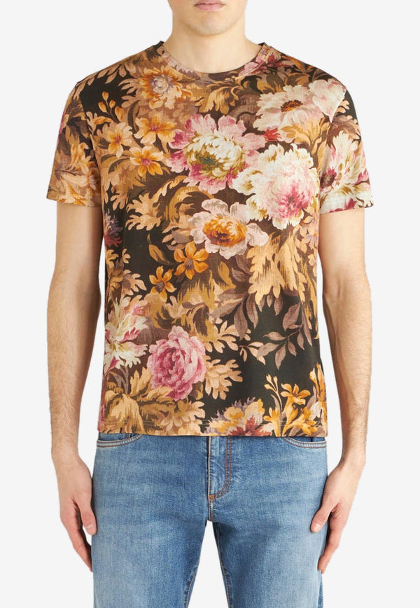 Floral Print Short-Sleeved T-shirt