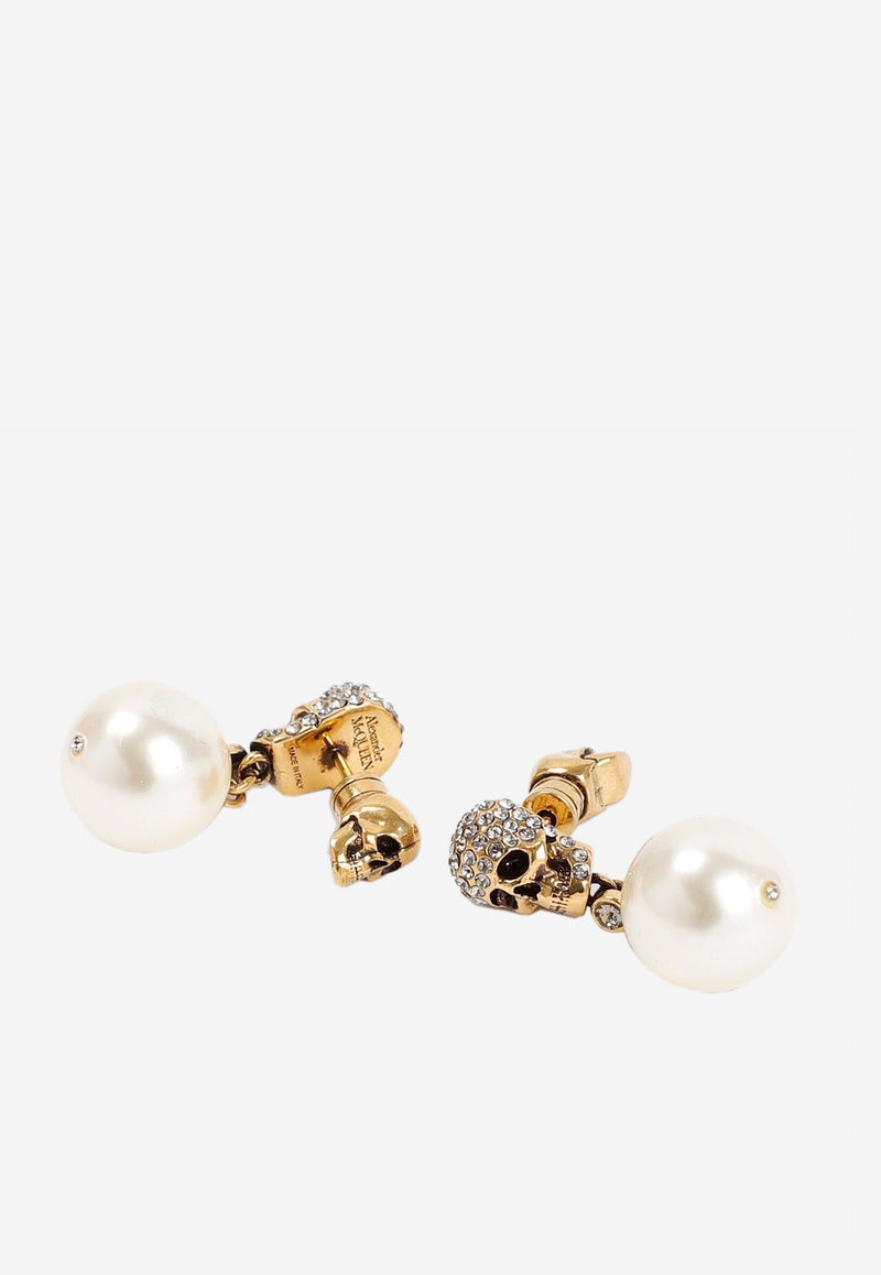 Crystal and Pearl Embellished Drop Earrings