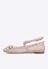 Rockstud Crystal Mesh Ballet Flats