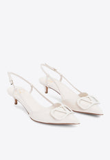 VLogo 40 Leather Slingback Pumps