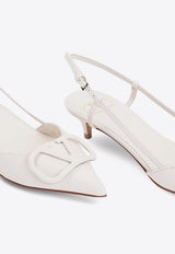 VLogo 40 Leather Slingback Pumps