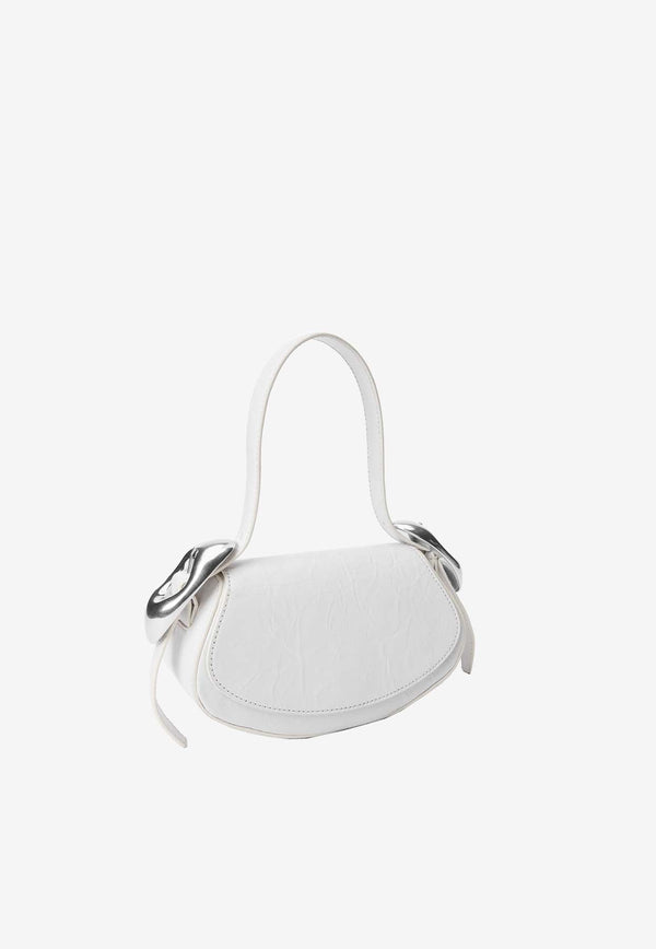 Small Orb Crackled Leather Shoulder Bag