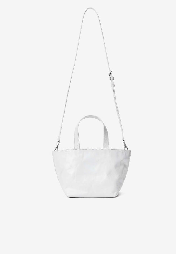 Small Punch Tote Bag in Crackle Patent Leather