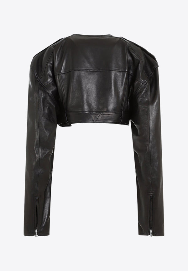 Micro Biker Leather Jacket