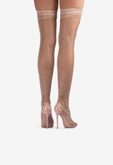 Gilda 120 Crystal Mesh Thigh-High Boots