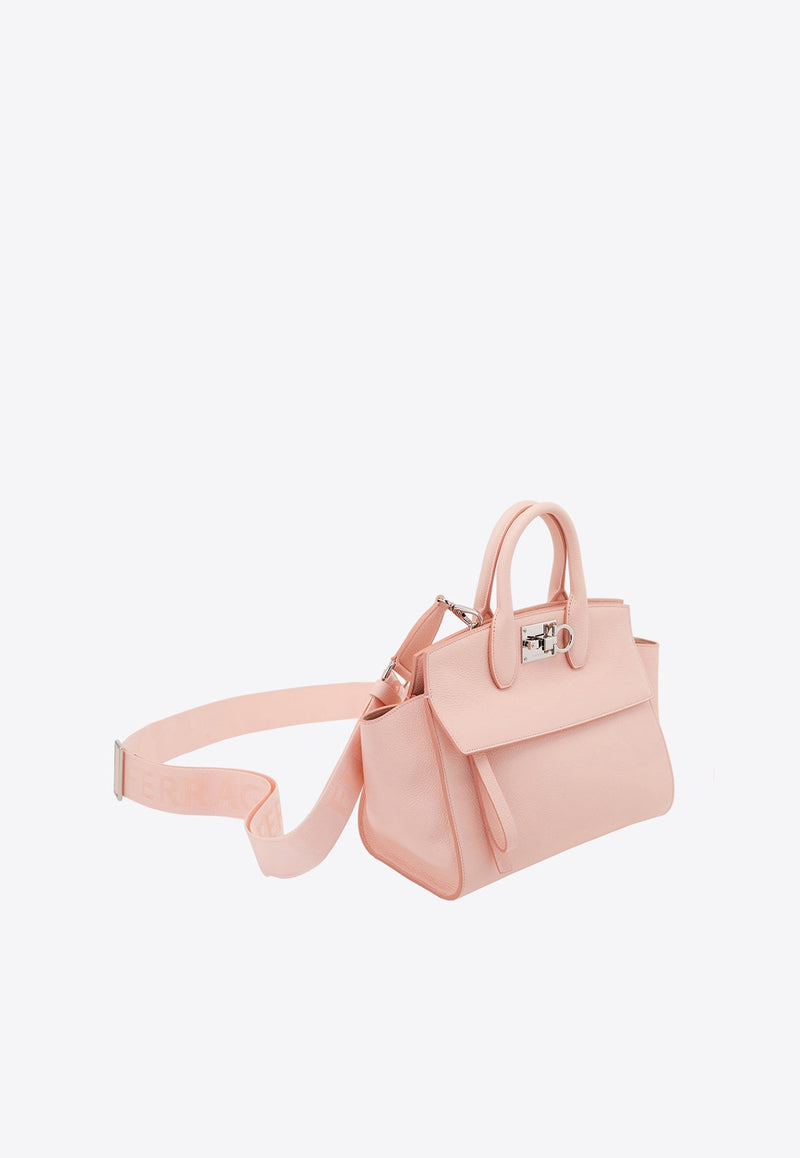 Small Studio Soft Top Handle Bag in Calfskin