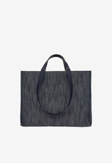 Medium TT Sign Denim Tote Bag