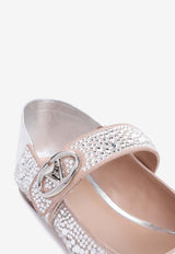 Vlogo Locker Mary Jane Crystal-Embellished Ballerinas