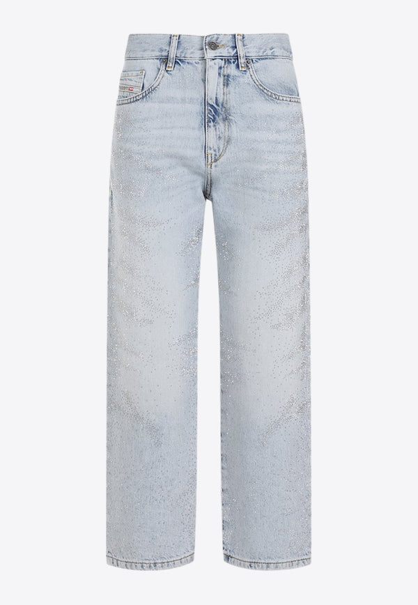 D-air Crystal Embellished Boyfriend Jeans