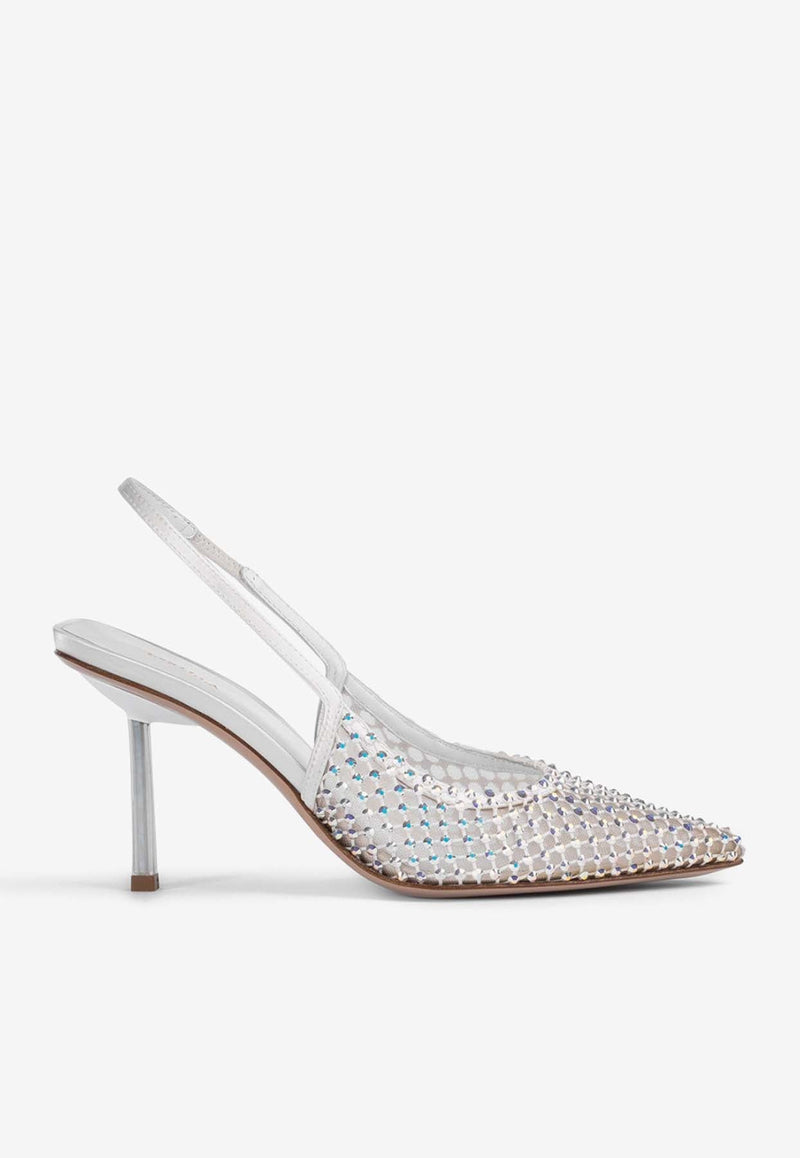 Gilda 80 Crystal-Embellished Slingback Pumps