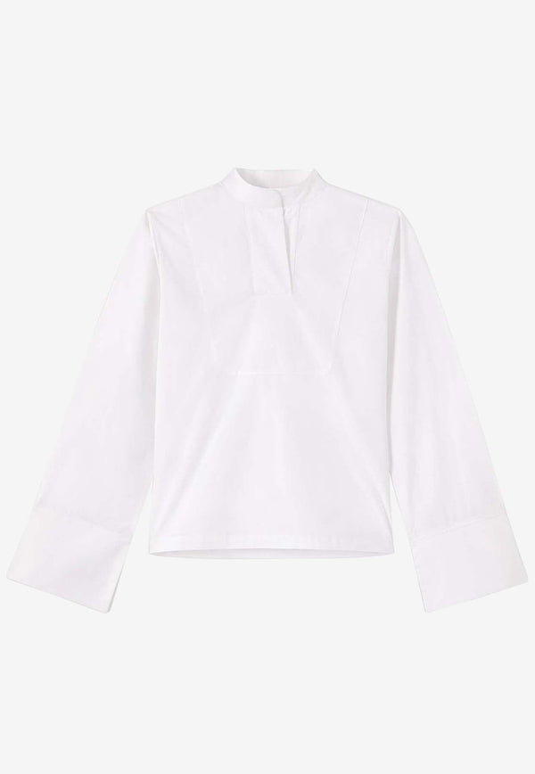 Band-Collar Long Sleeved Shirt