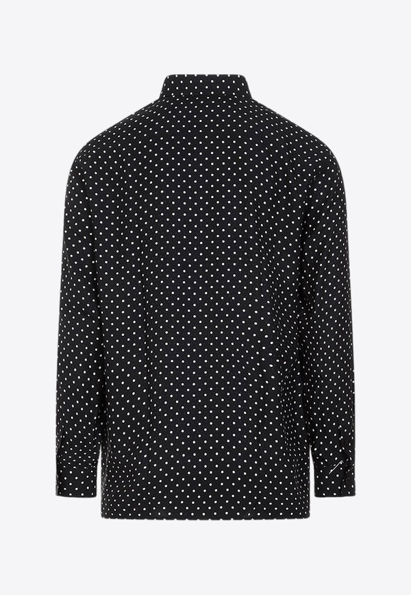 Polka-Dot Silk Shirt