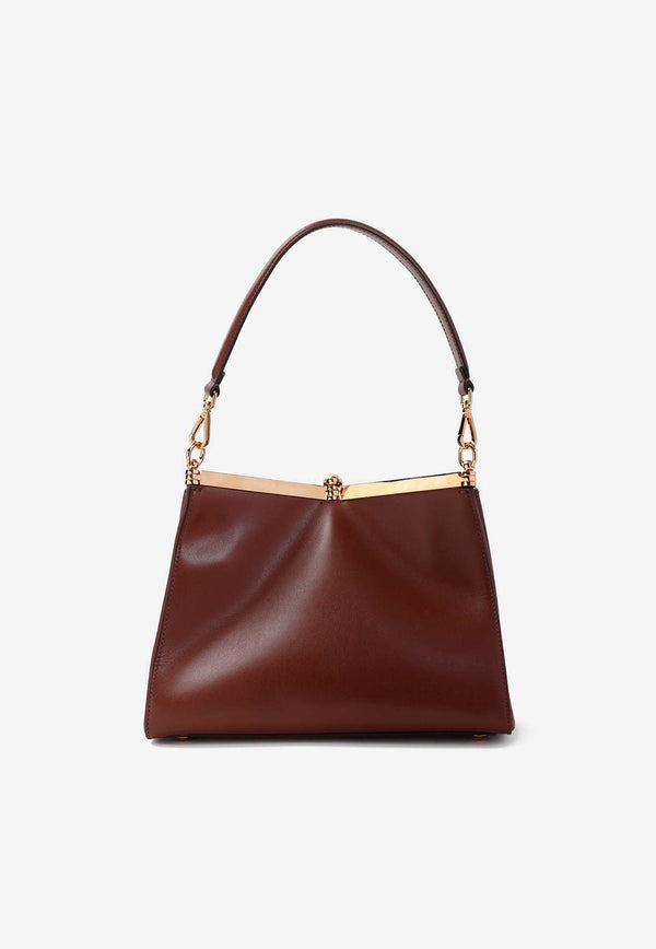 Medium Vela Leather Shoulder Bag