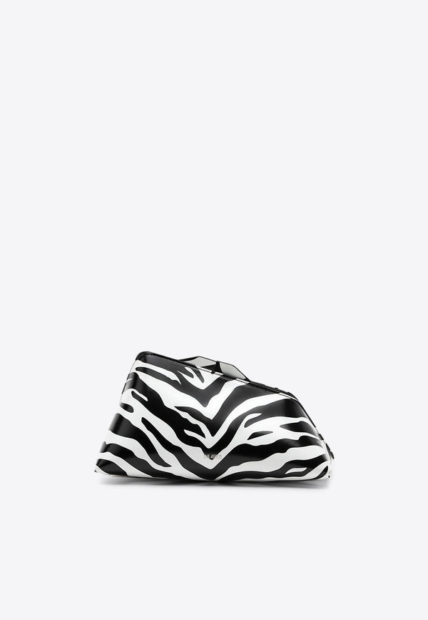 8.30PM Oversized Clutch Bag in Zebra Print Leather