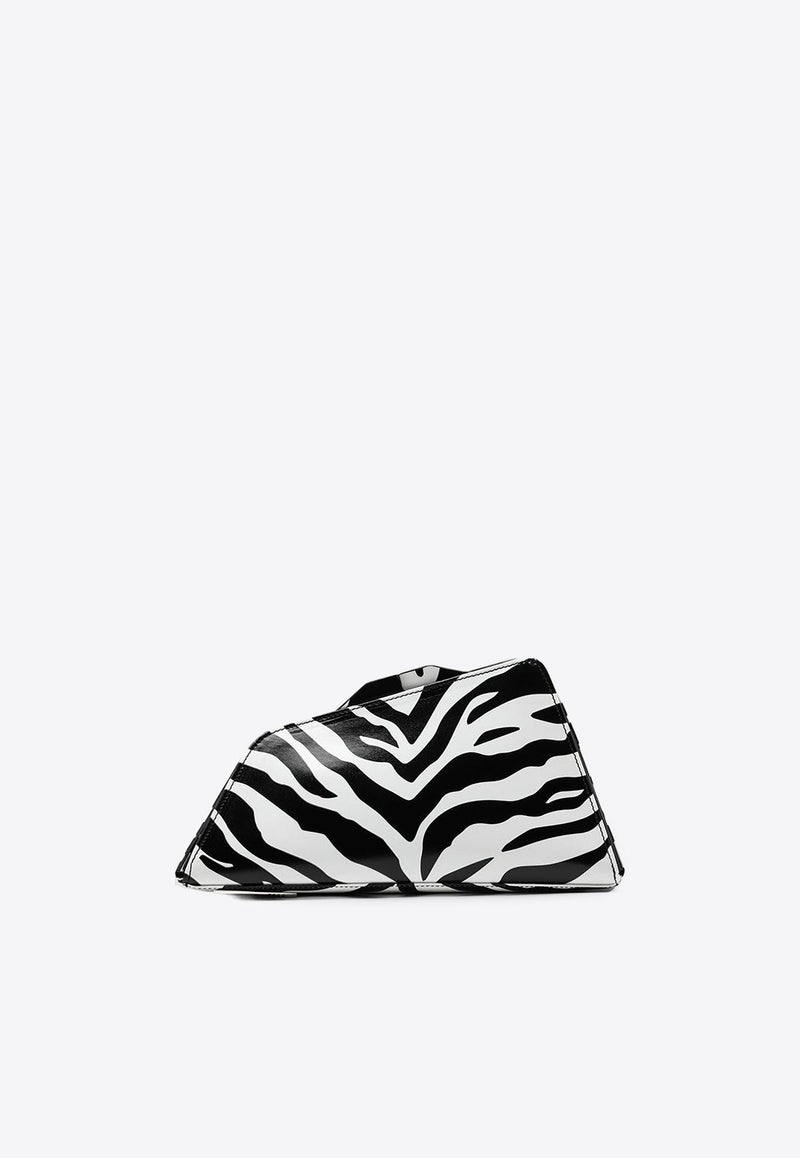 8.30PM Oversized Clutch Bag in Zebra Print Leather