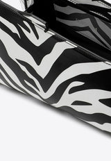 8.30PM Oversized Clutch Bag in Zebra Print Leather