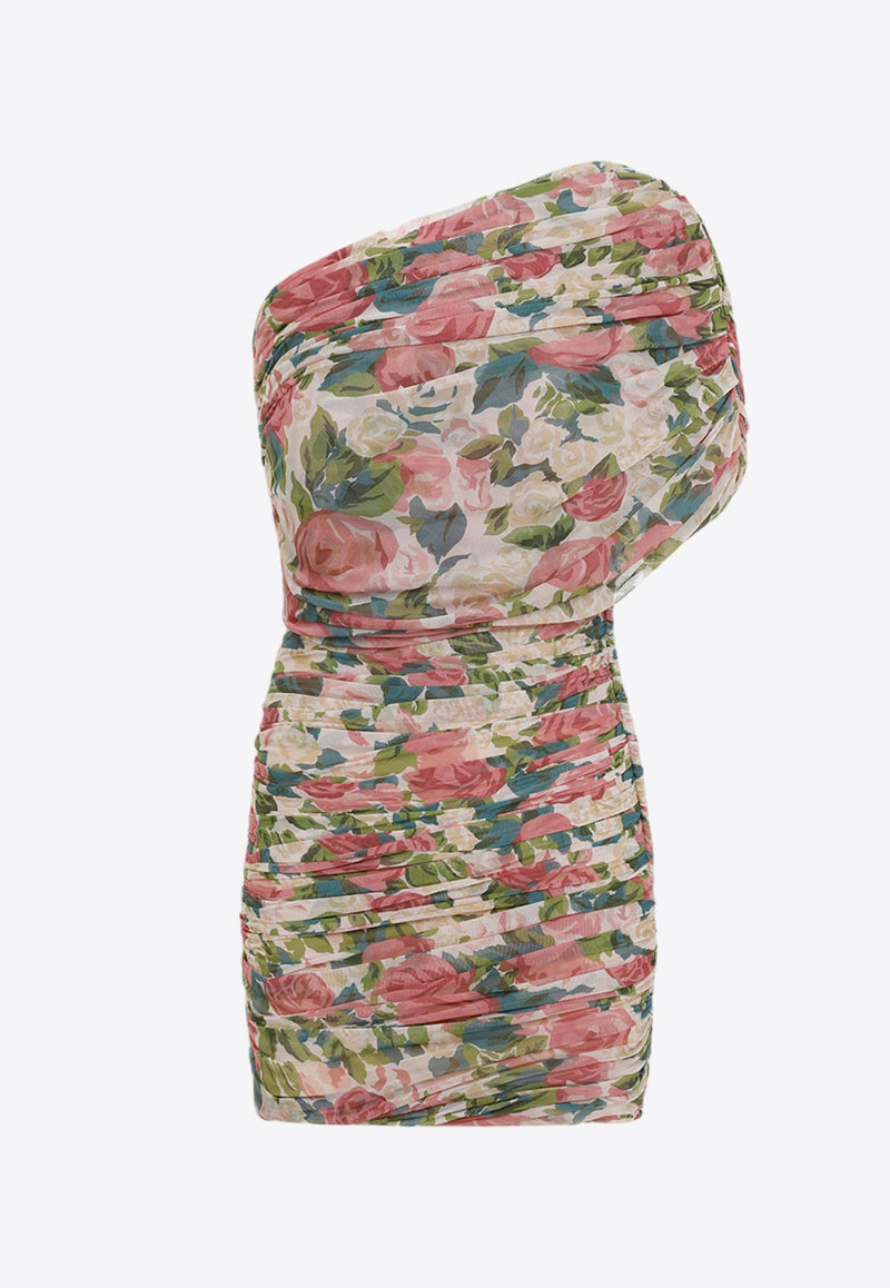 Mini Ruched Floral Dress