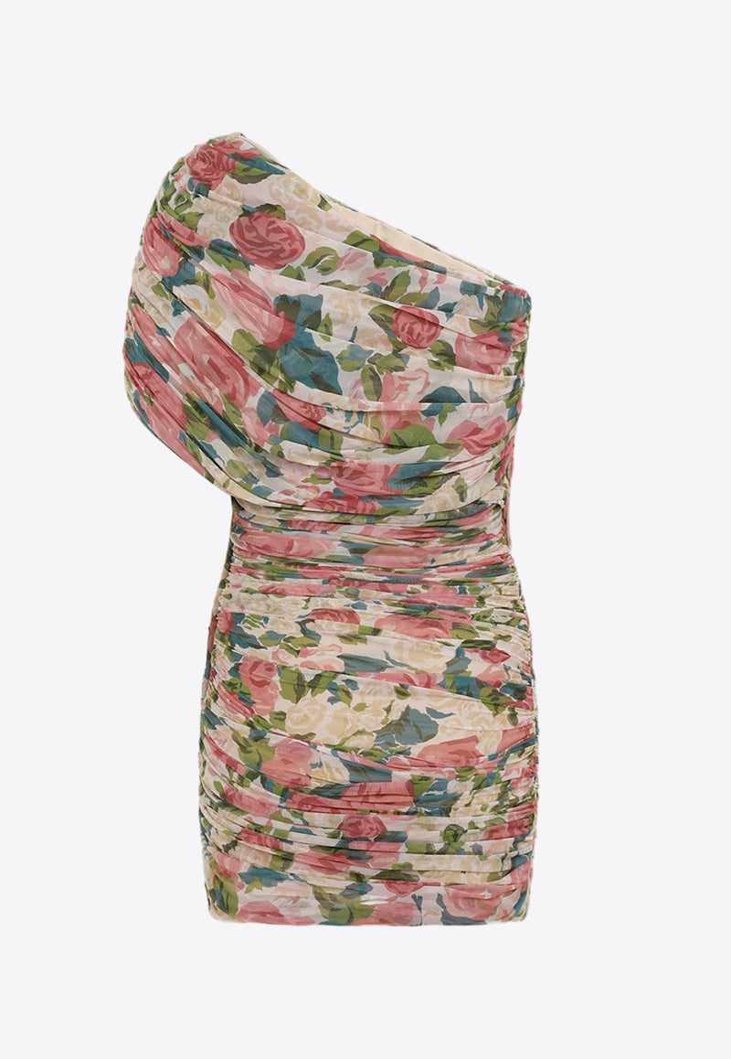 Mini Ruched Floral Dress