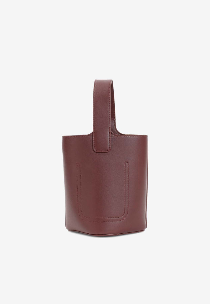 Mini Pebble Leather Bucket Bag