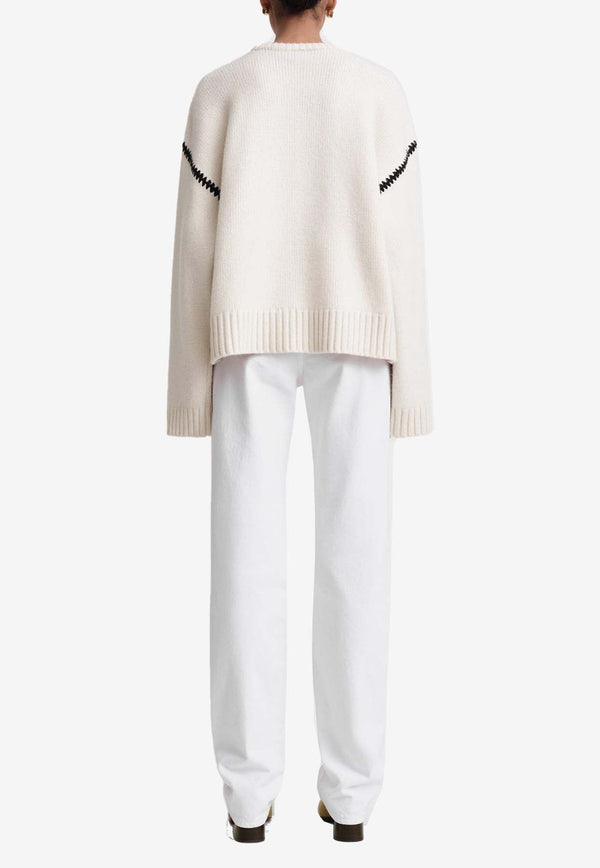 Embroidered Wool and Cashmere Sweater