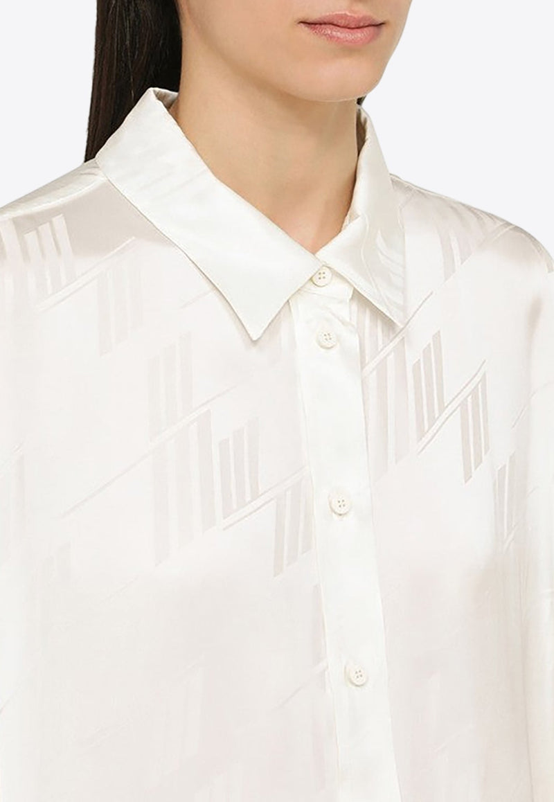 Diana Logo Jacquard Button-Up Shirt