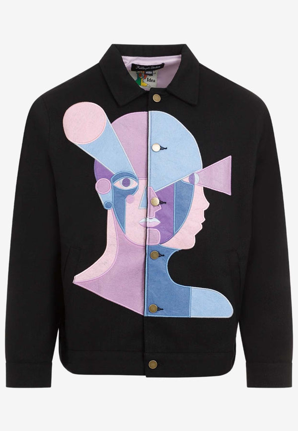 Graphic-Embroidered Overshirt
