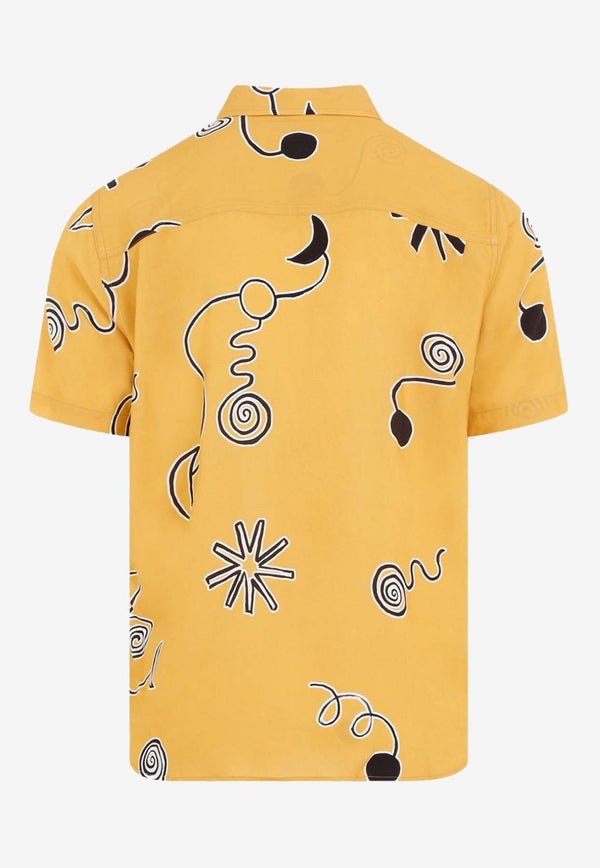 Graphic-Pattern Logo-Embroidered Shirt