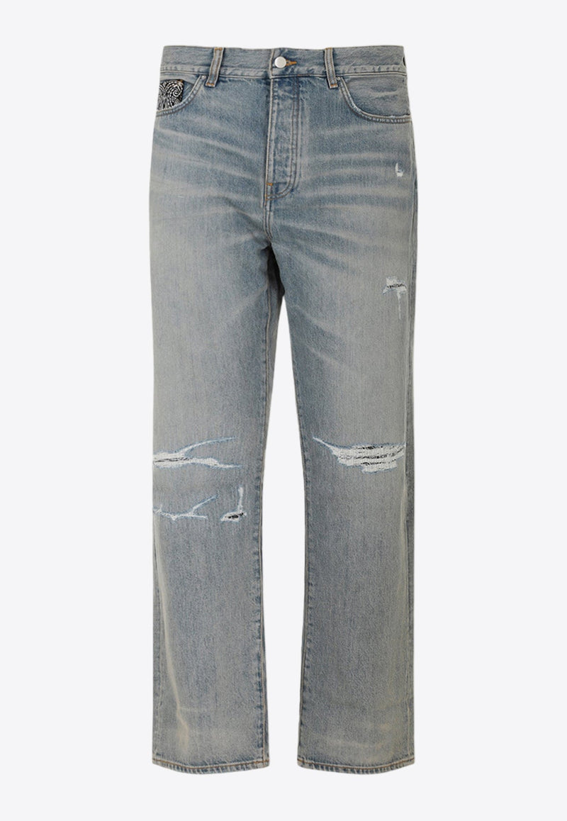 Bandana Repair Straight Jeans