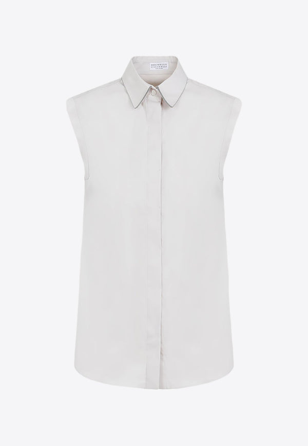 Sleeveless Button-Up Shirt