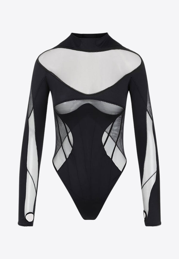 Cut-Out Mesh Bodysuit