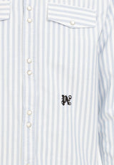 Logo-Embroidered Striped Shirt