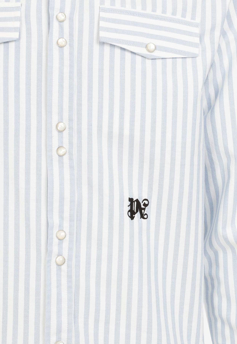 Logo-Embroidered Striped Shirt